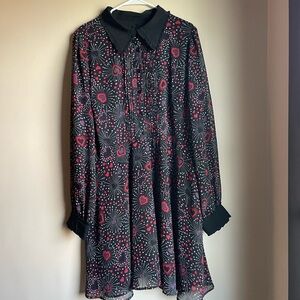 Black and Red Heart Pattern Dress